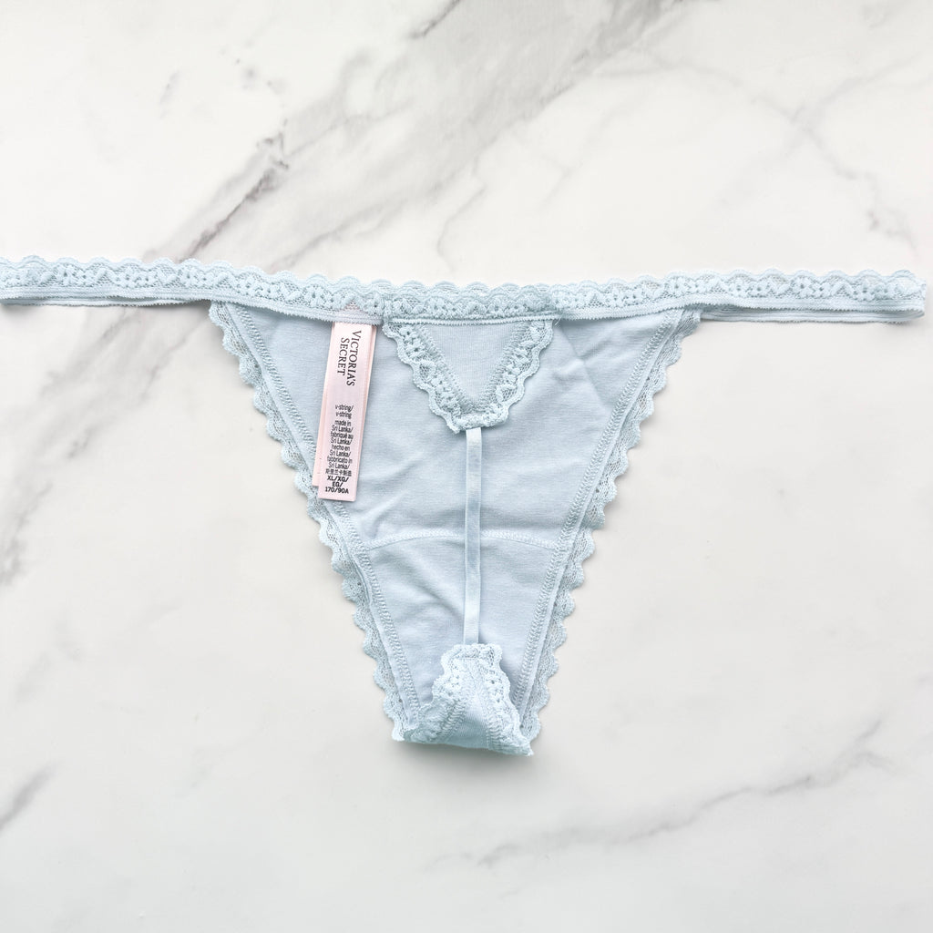 Victoria's Secret  The Lacie Lace-Trim Smooth V-String Panty 