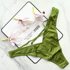 Very Sexy Smooth Strappy Back High-Leg Thong Panty