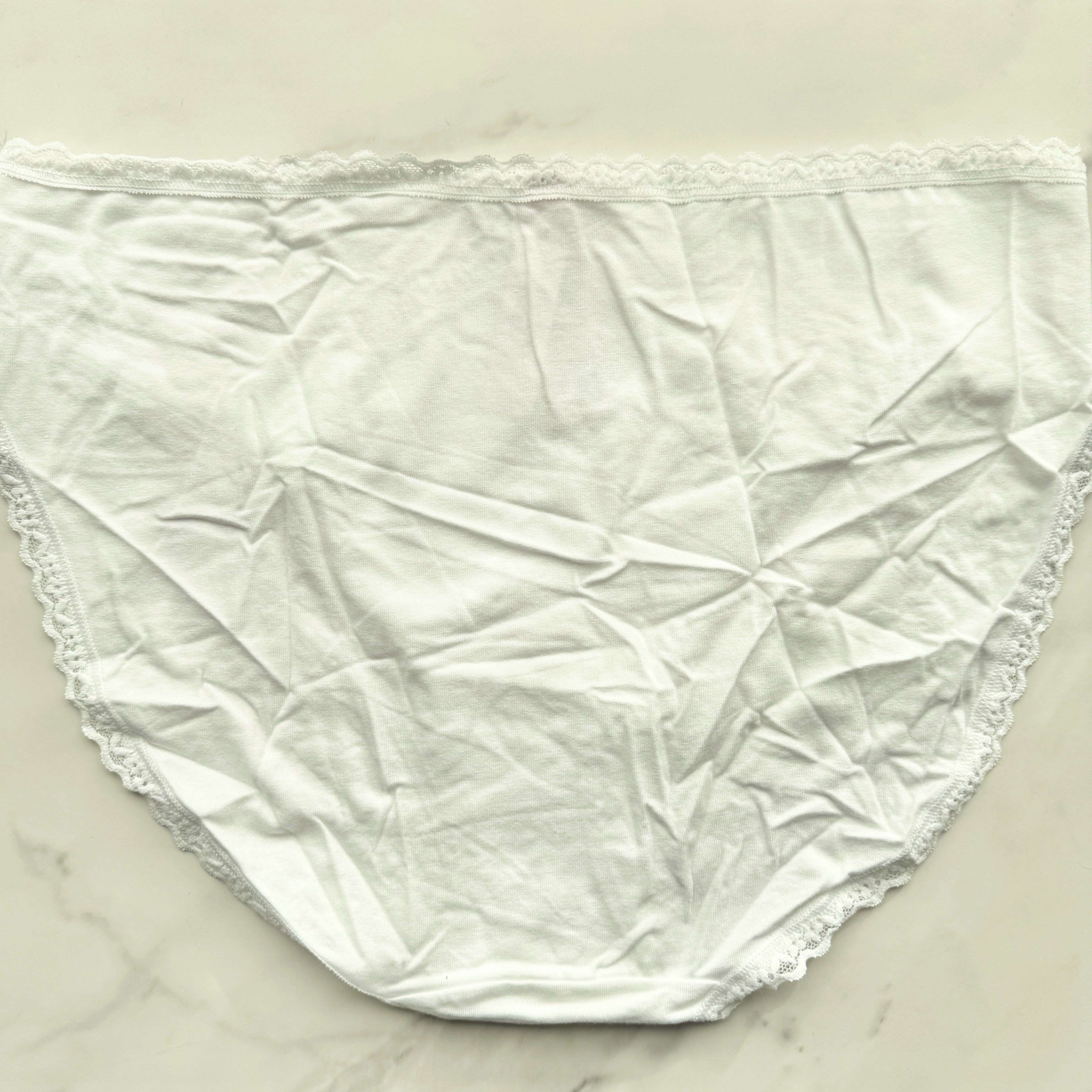 Lace-Trim Cotton Smooth High-Leg Brief Panty