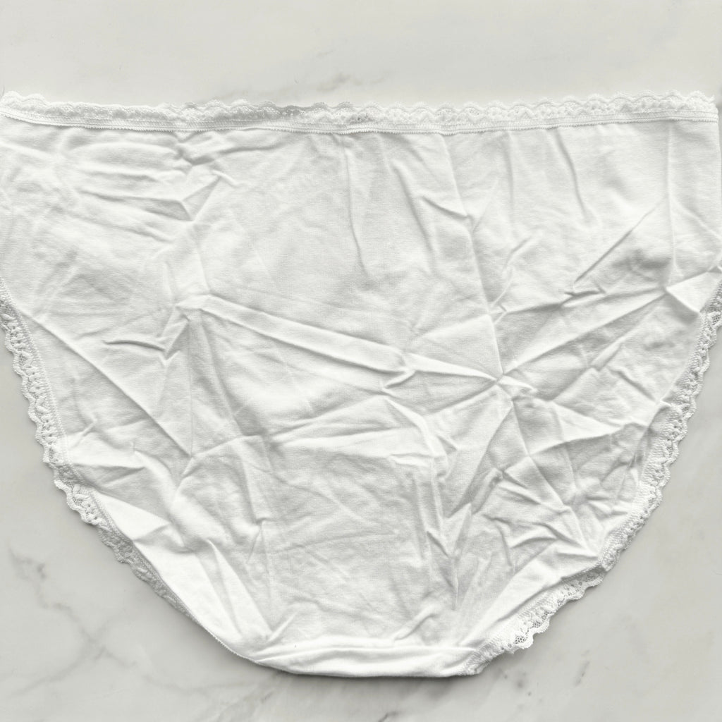 Lace-Trim Cotton Smooth High-Leg Brief Panty