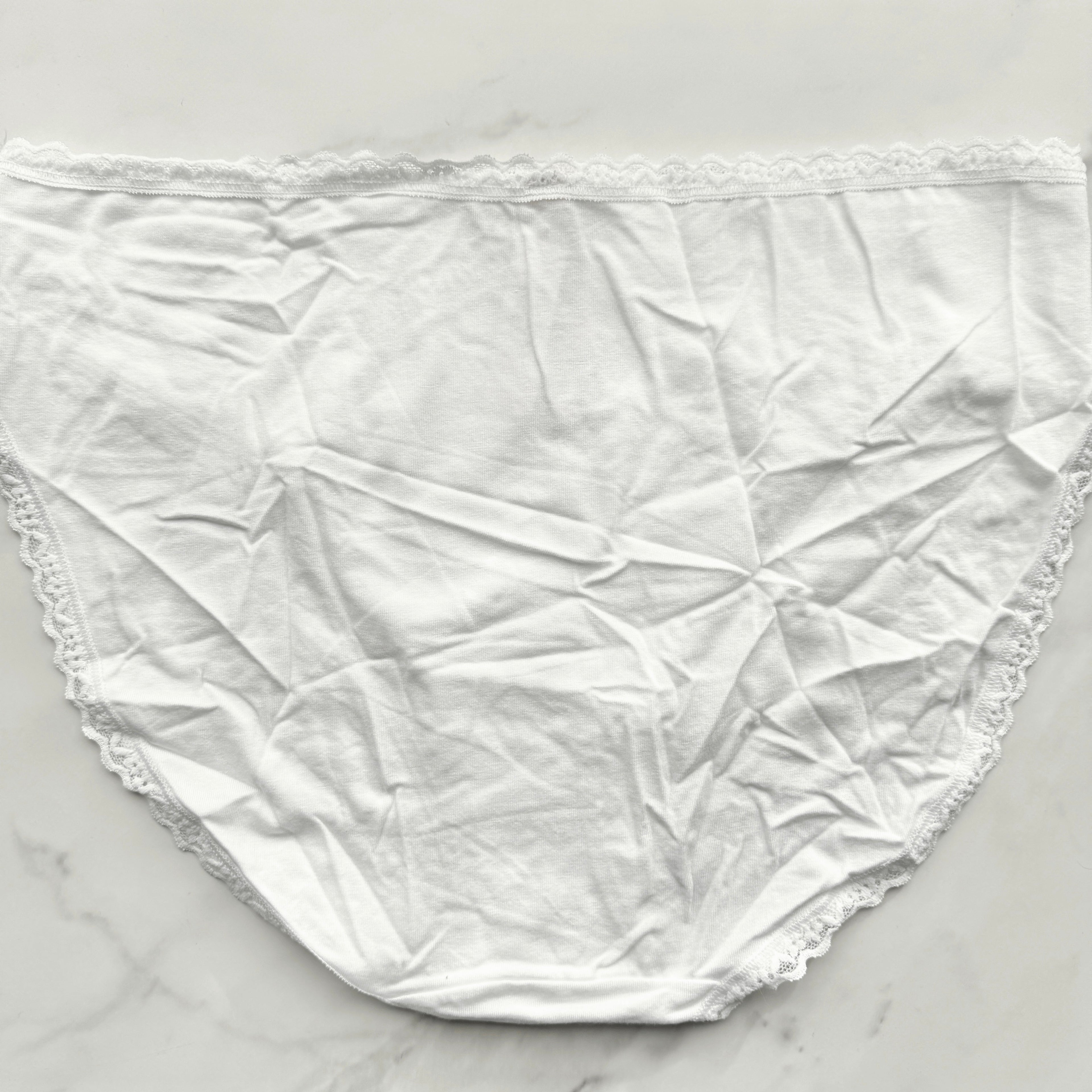 Lace-Trim Cotton Smooth High-Leg Brief Panty