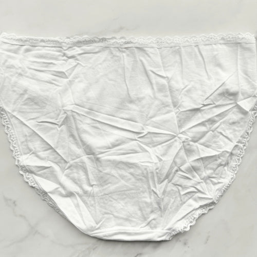 Lace-Trim Cotton Smooth High-Leg Brief Panty