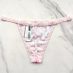 Cotton Lace-Trim V-String Panty