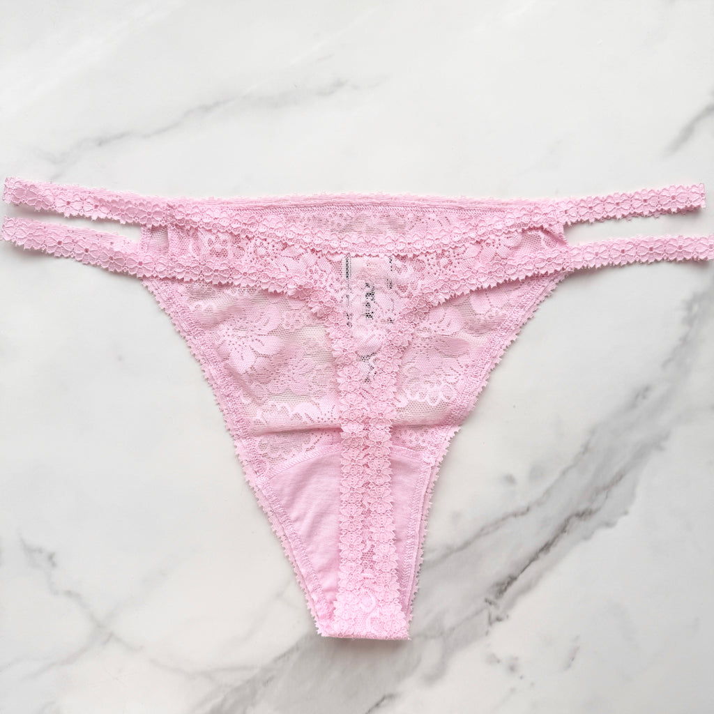 Wink Strappy Floral Lace Thong Panty