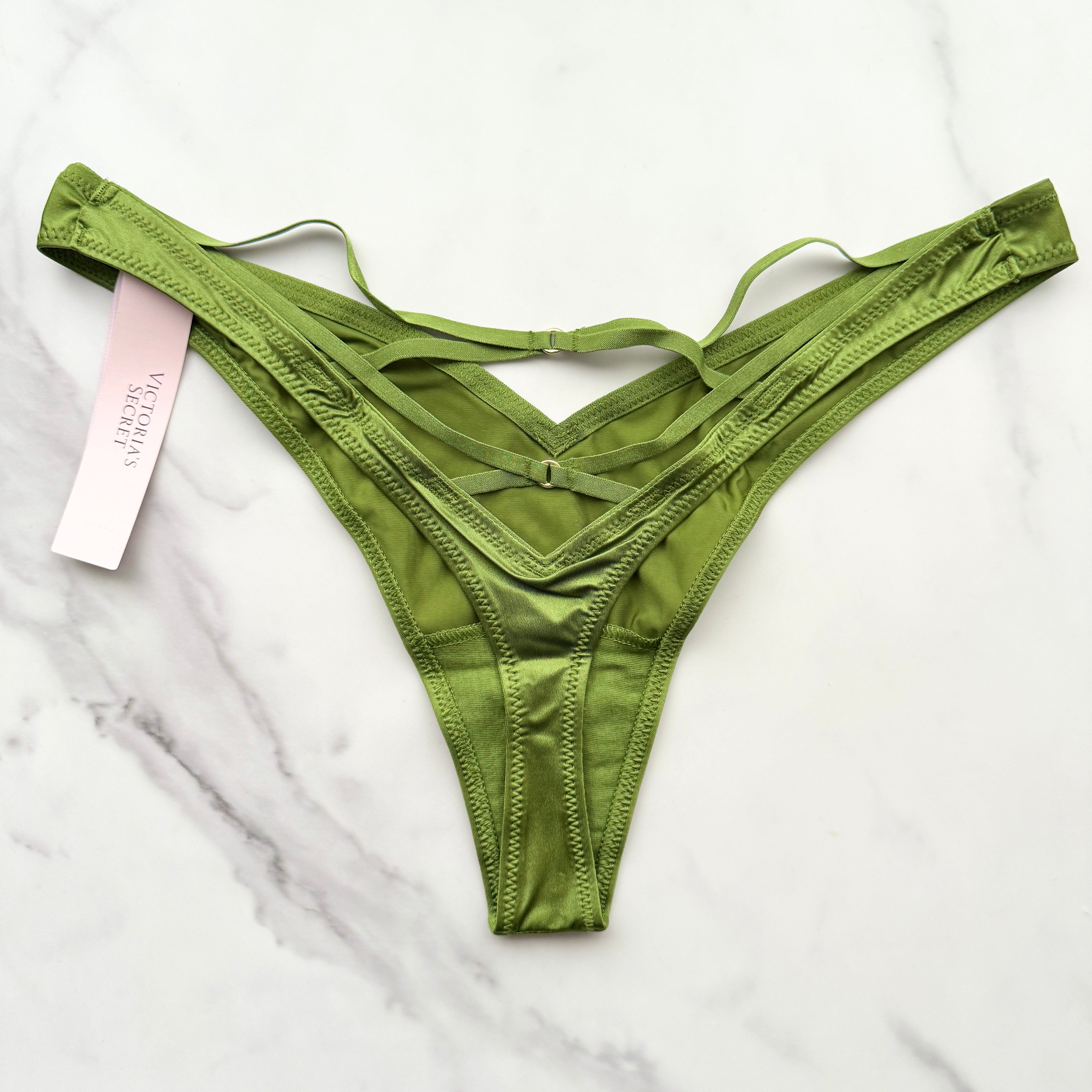 Very Sexy Smooth Strappy Back High-Leg Thong Panty