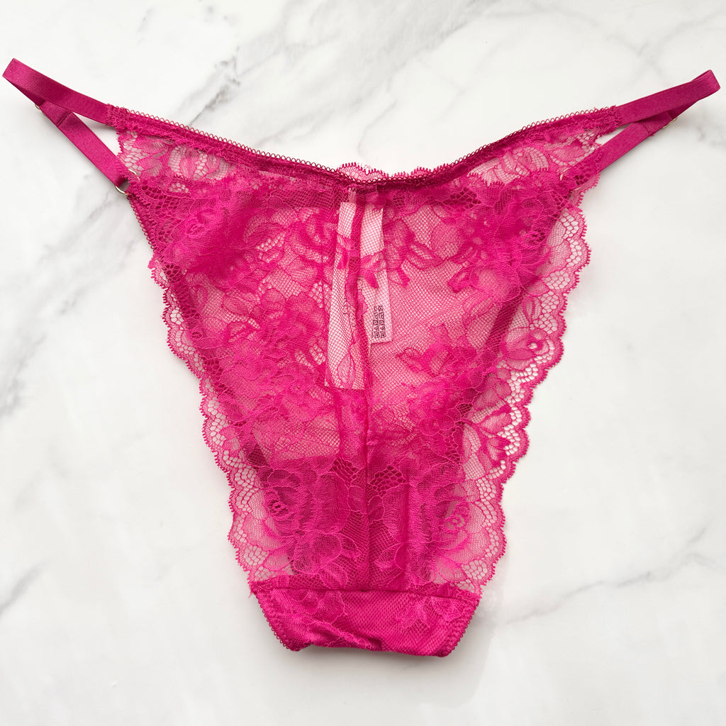 Very Sexy Rose Lace Adjustable Brazilian Panty