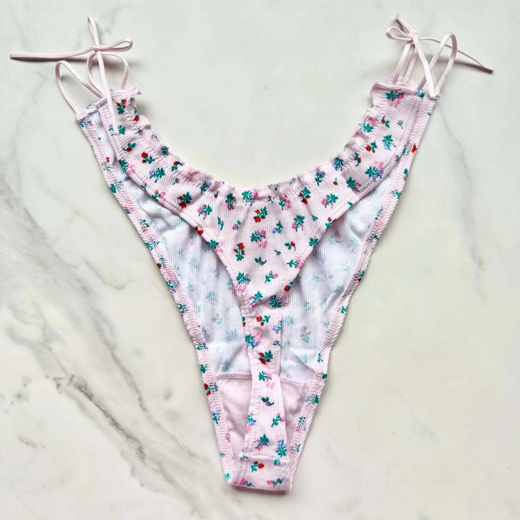 Cotton Side-Tie Smooth Thong Panty