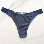 Logo Cotton Shine Smooth High-Leg Thong Panty