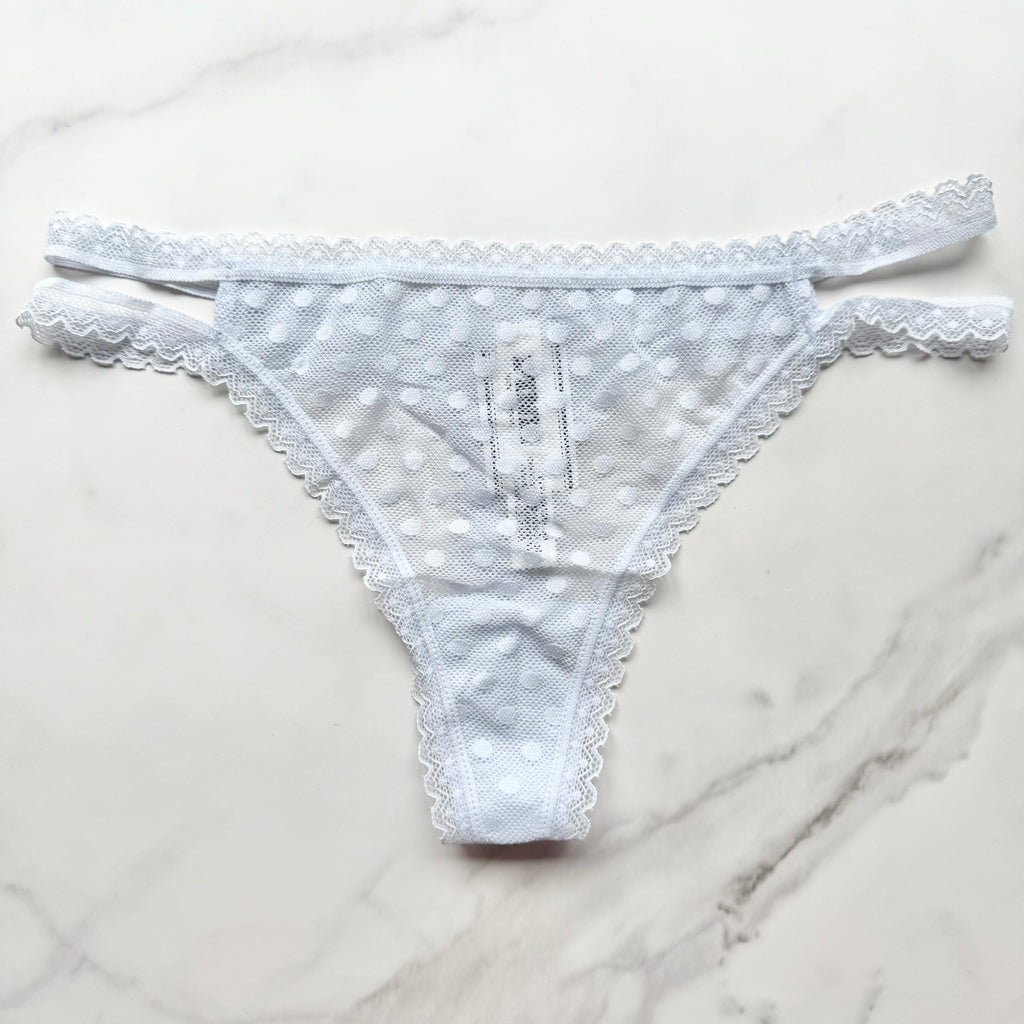 Wink Strappy Dainty Dot Lace Thong Panty