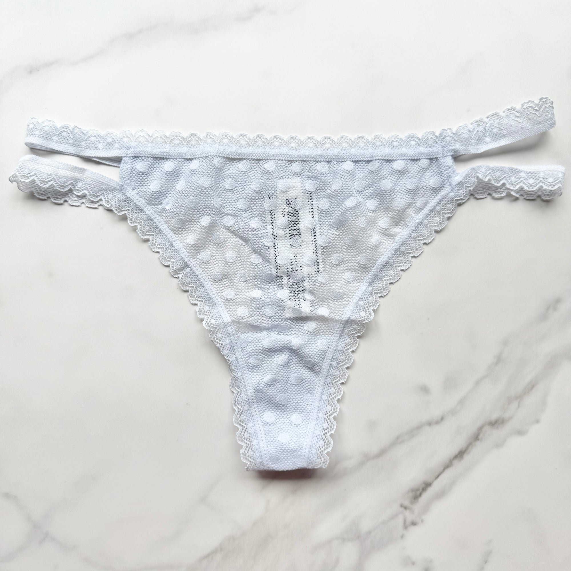 Wink Strappy Dainty Dot Lace Thong Panty