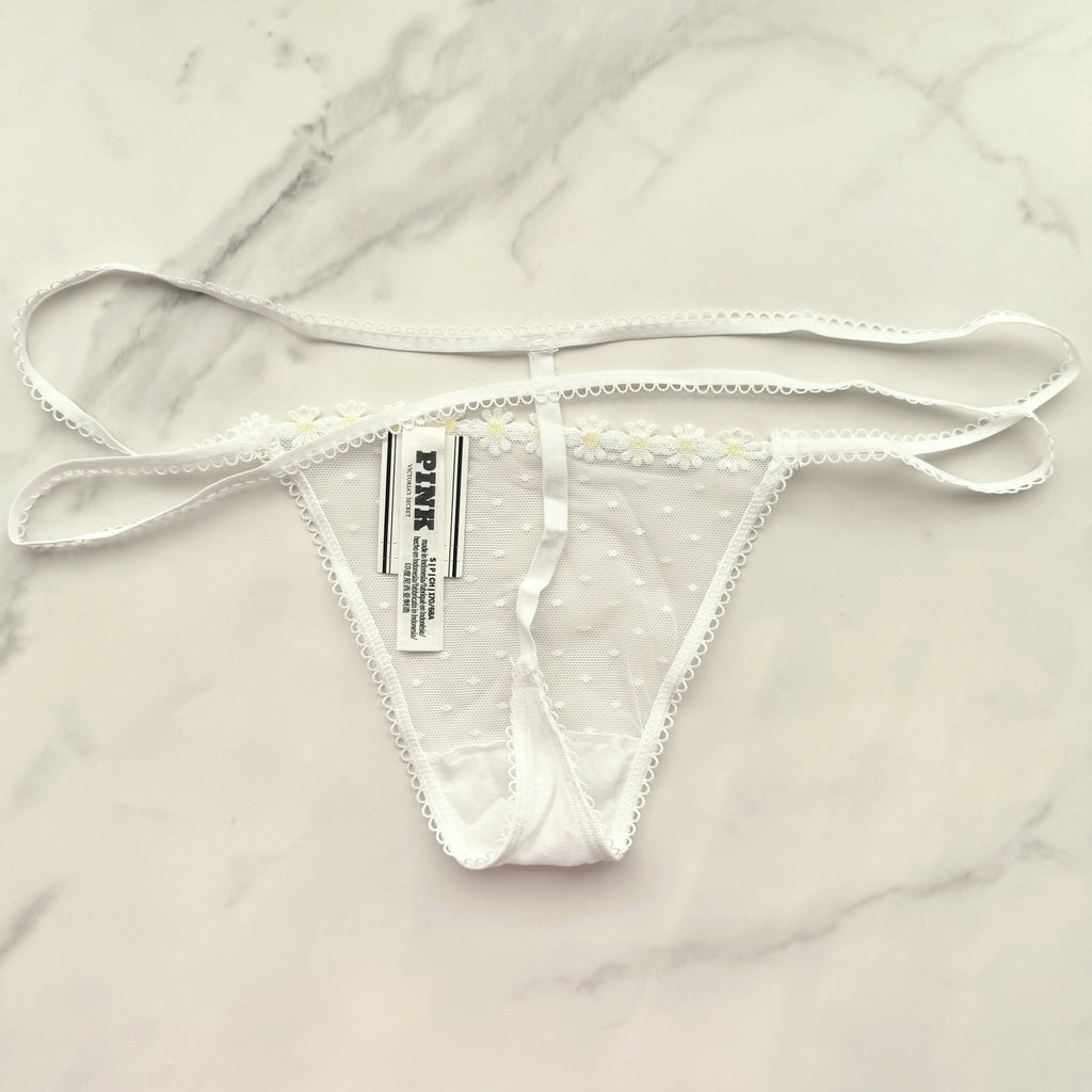 Wink Strappy Dot Mesh V-String Panty