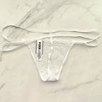 Wink Strappy Dot Mesh V-String Panty