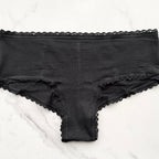 Lace-Trim Cotton Lace-Waist Cheeky Panty