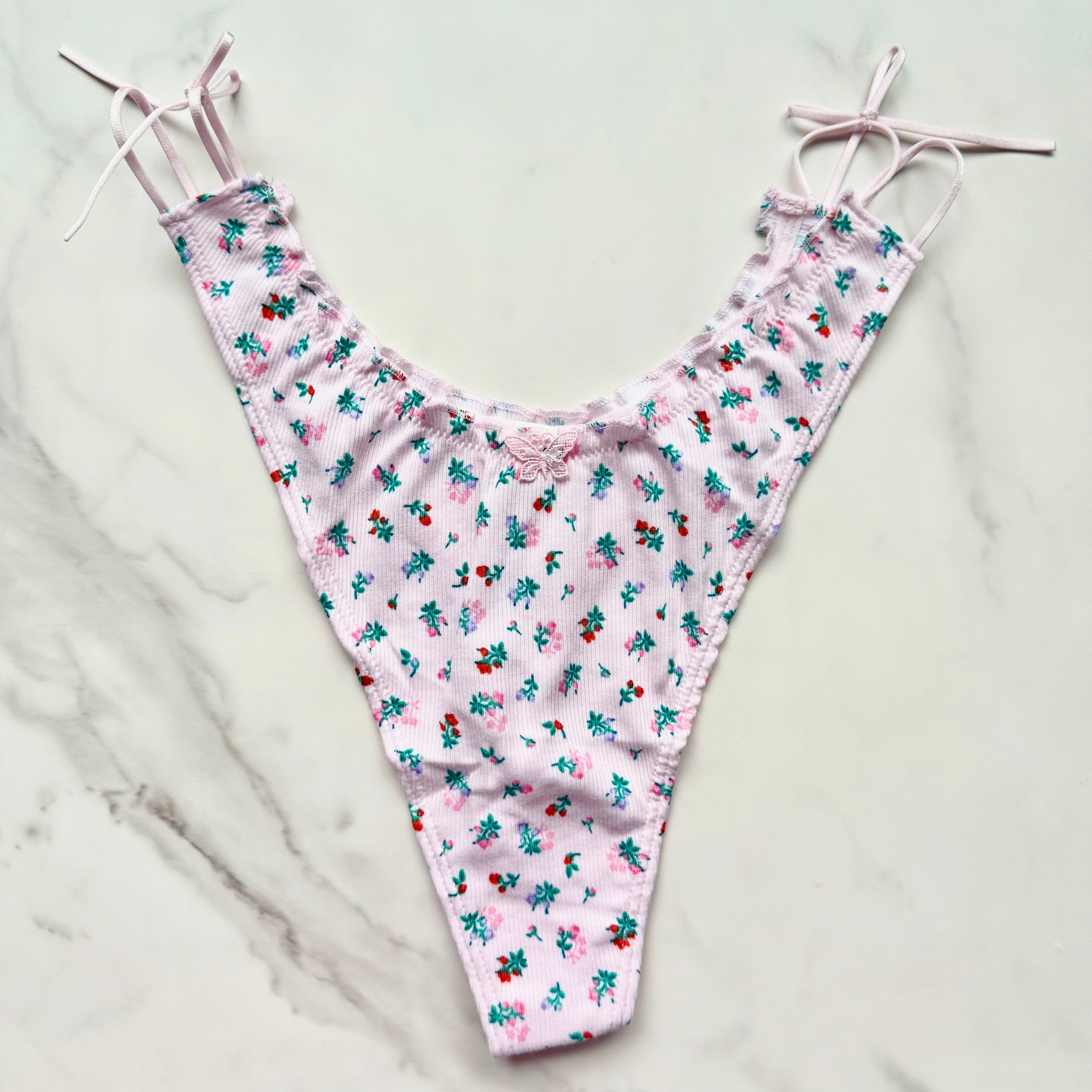 Cotton Side-Tie Smooth Thong Panty