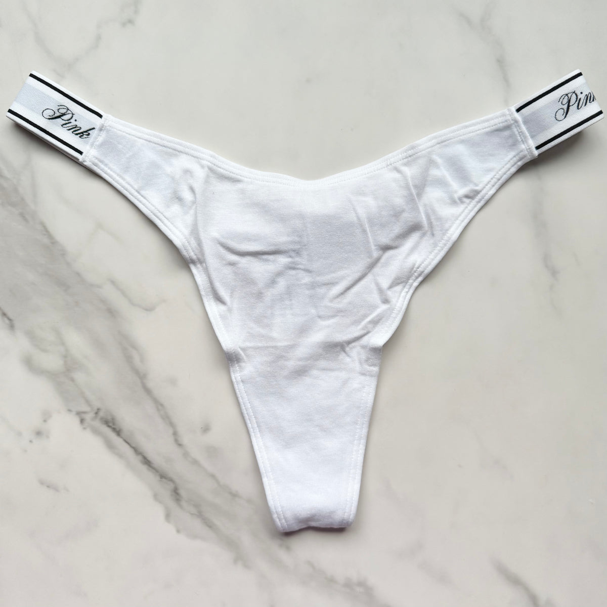 Logo Cotton High-Leg Smooth Thong Panty