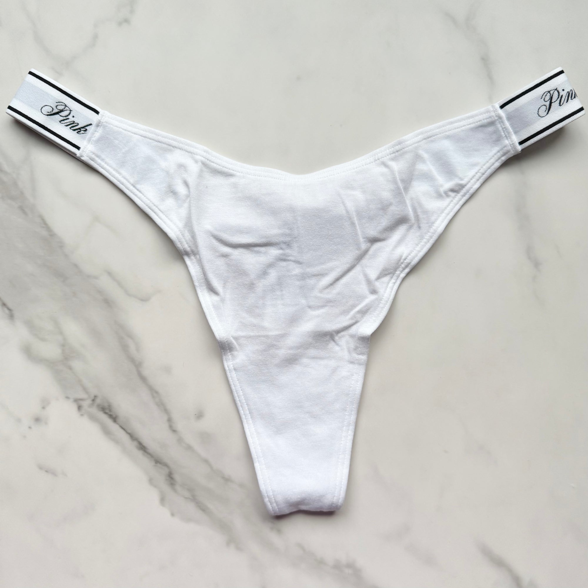 Logo Cotton High-Leg Smooth Thong Panty