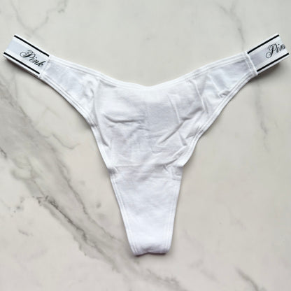 Logo Cotton High-Leg Smooth Thong Panty