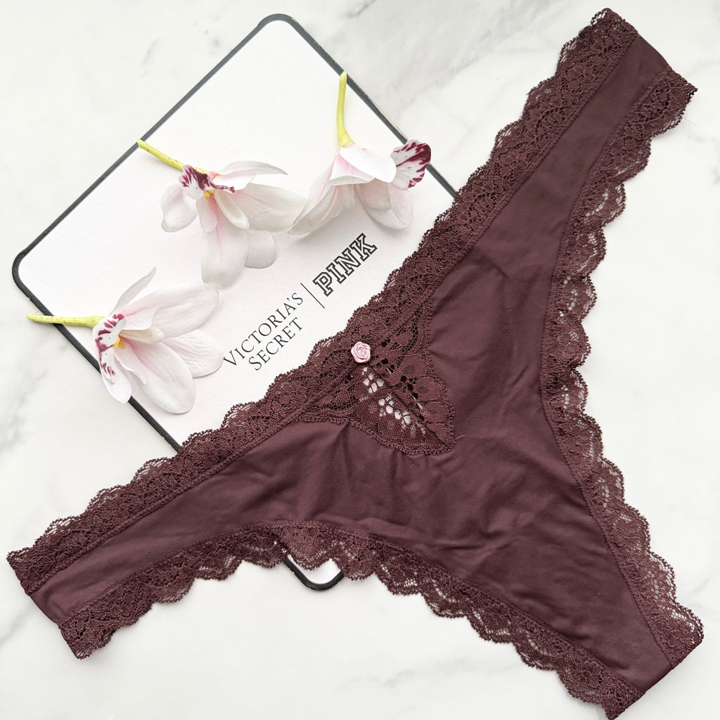 Dream Angels Lace-Trim Thong Panty