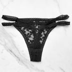 Classic Lace Strappy Thong Panty PINK Victoria's Secret