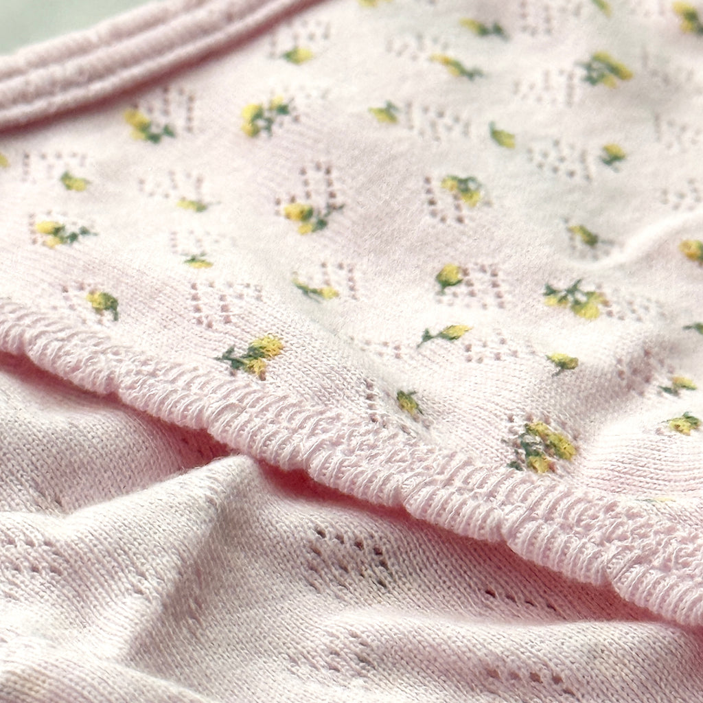 Cotton Heart Pointelle String Bikini Panty