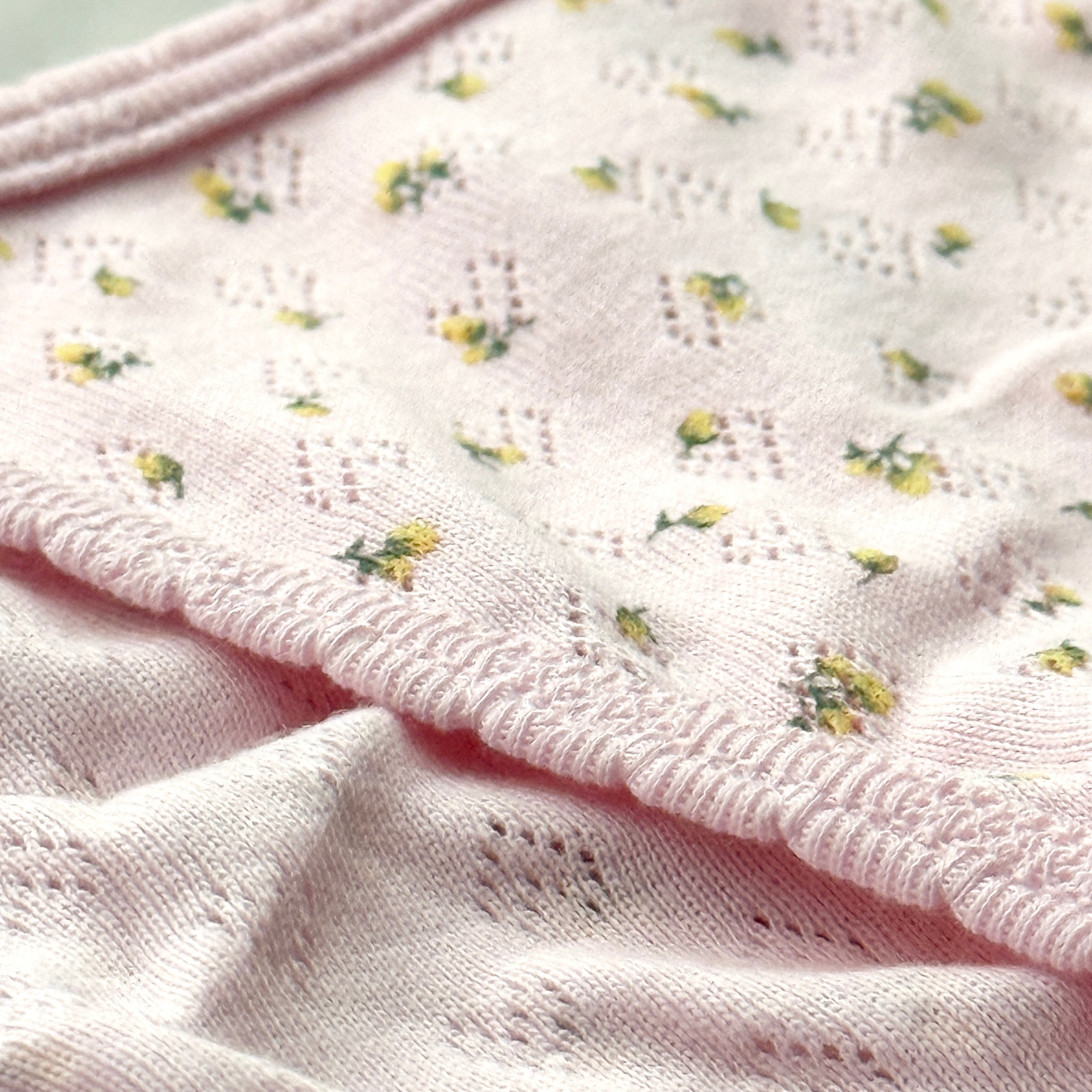 Cotton Heart Pointelle String Bikini Panty