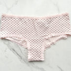 Lace-Trim Cotton Lace-Waist Cheeky Panty