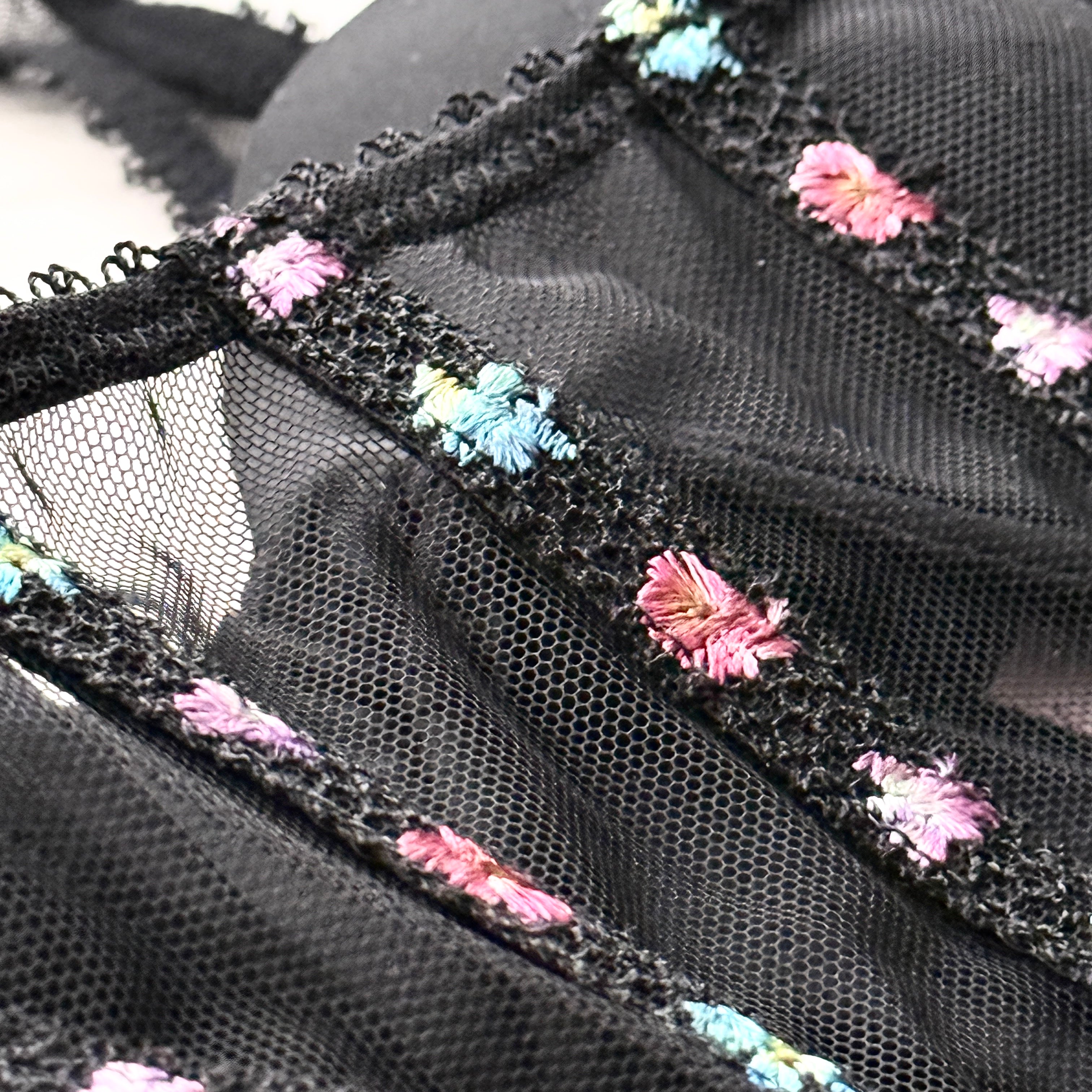 Very Sexy Dark Blossom Embroidery Corset Top