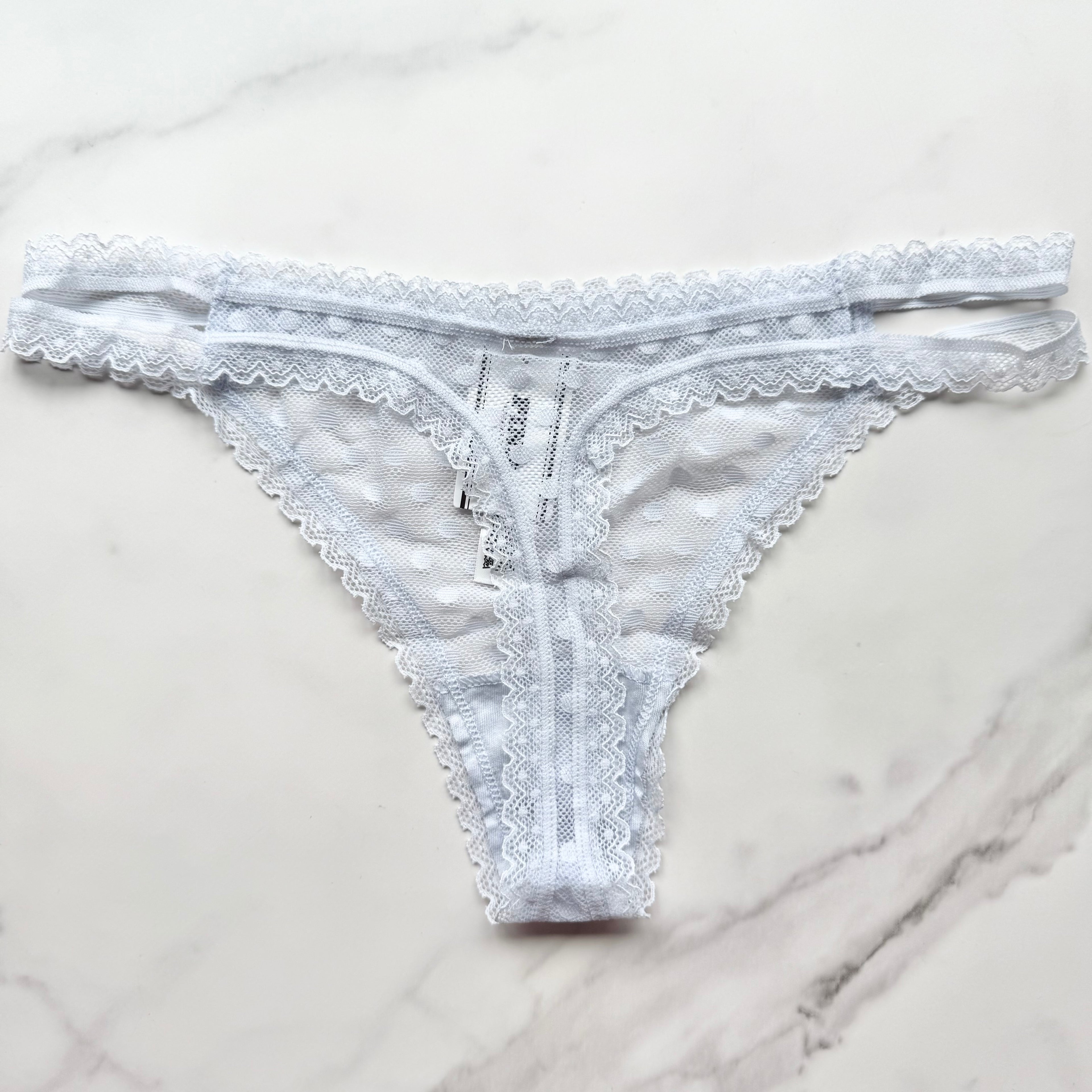 Wink Strappy Dainty Dot Lace Thong Panty