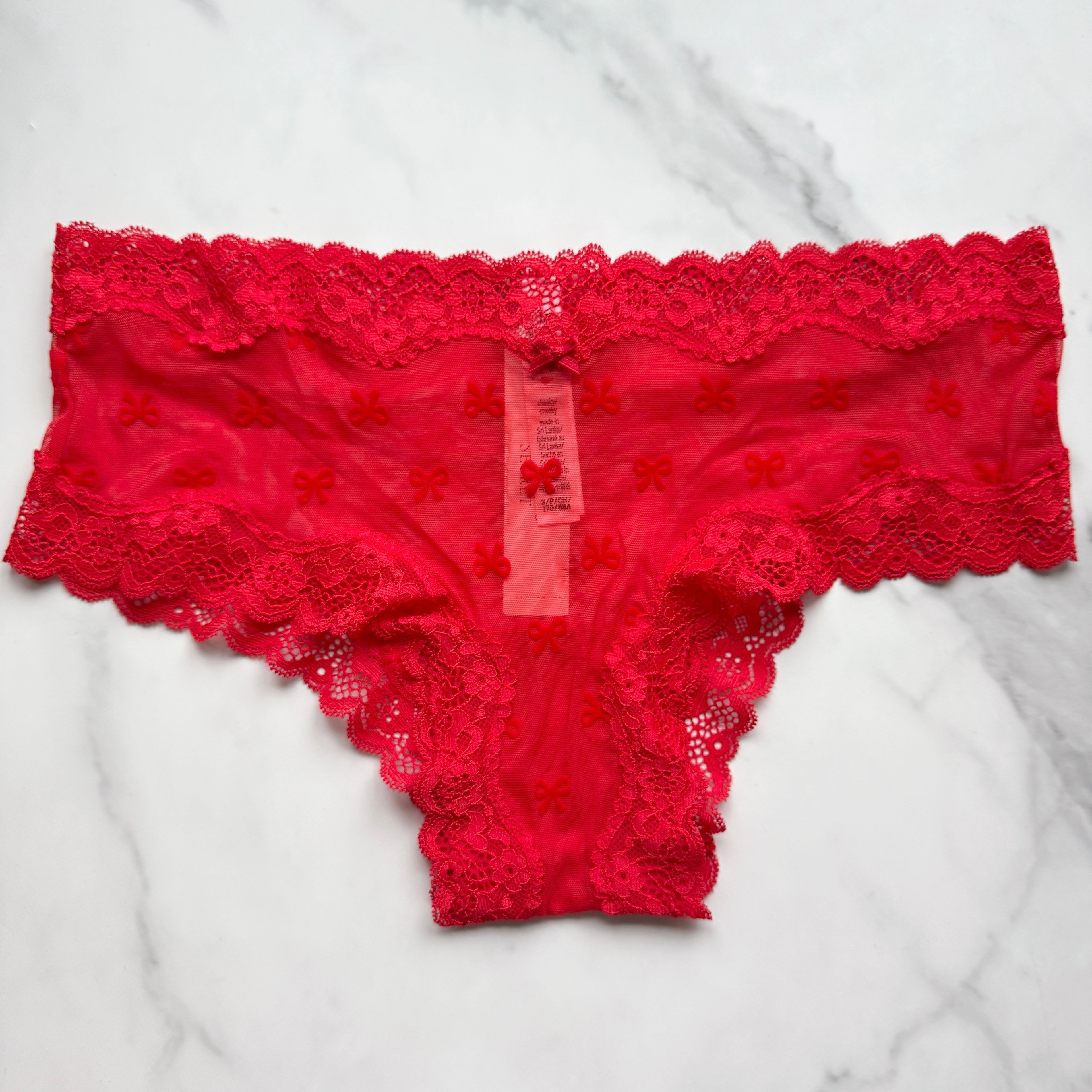 Tease Mesh Lace-Trim Cheeky Panty