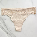 Vanishing Edge Microfiber With Lace Thong Panty