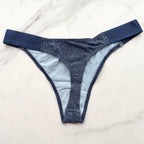 Logo Cotton Shine Smooth High-Leg Thong Panty