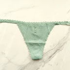 Lace-Trim Cotton Pointelle V-String Panty