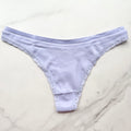 Seamless High-Leg Lace-Trim Thong Panty