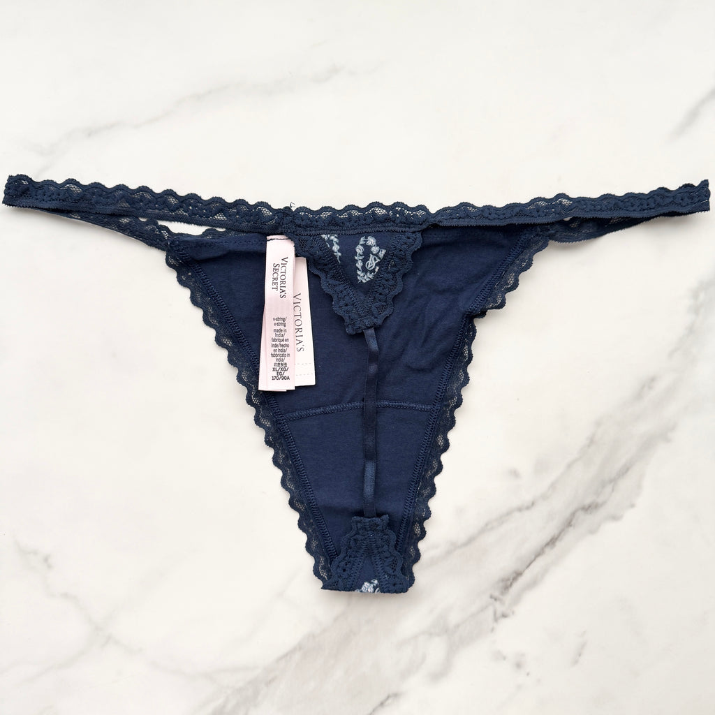 Victoria's Secret  The Lacie Lace-Trim Smooth V-String Panty 