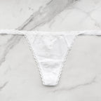 Victoria's Secret  Lace-Trim Cotton Pointelle V-String Panty 
