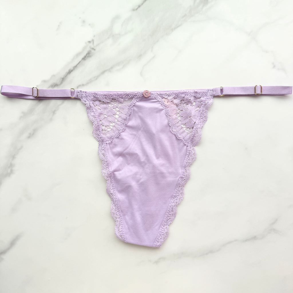 Victoria's Secret  Dream Angels Lace-Trim Adjustable V-String Panty 