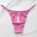 Dream Angels Lace Rhinestone Heart Hardware Brazilian Panty