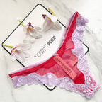 Tease Mesh Lace-Trim High-Leg Thong Panty