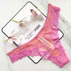 Tease Mesh Lace-Trim High-Leg Thong Panty