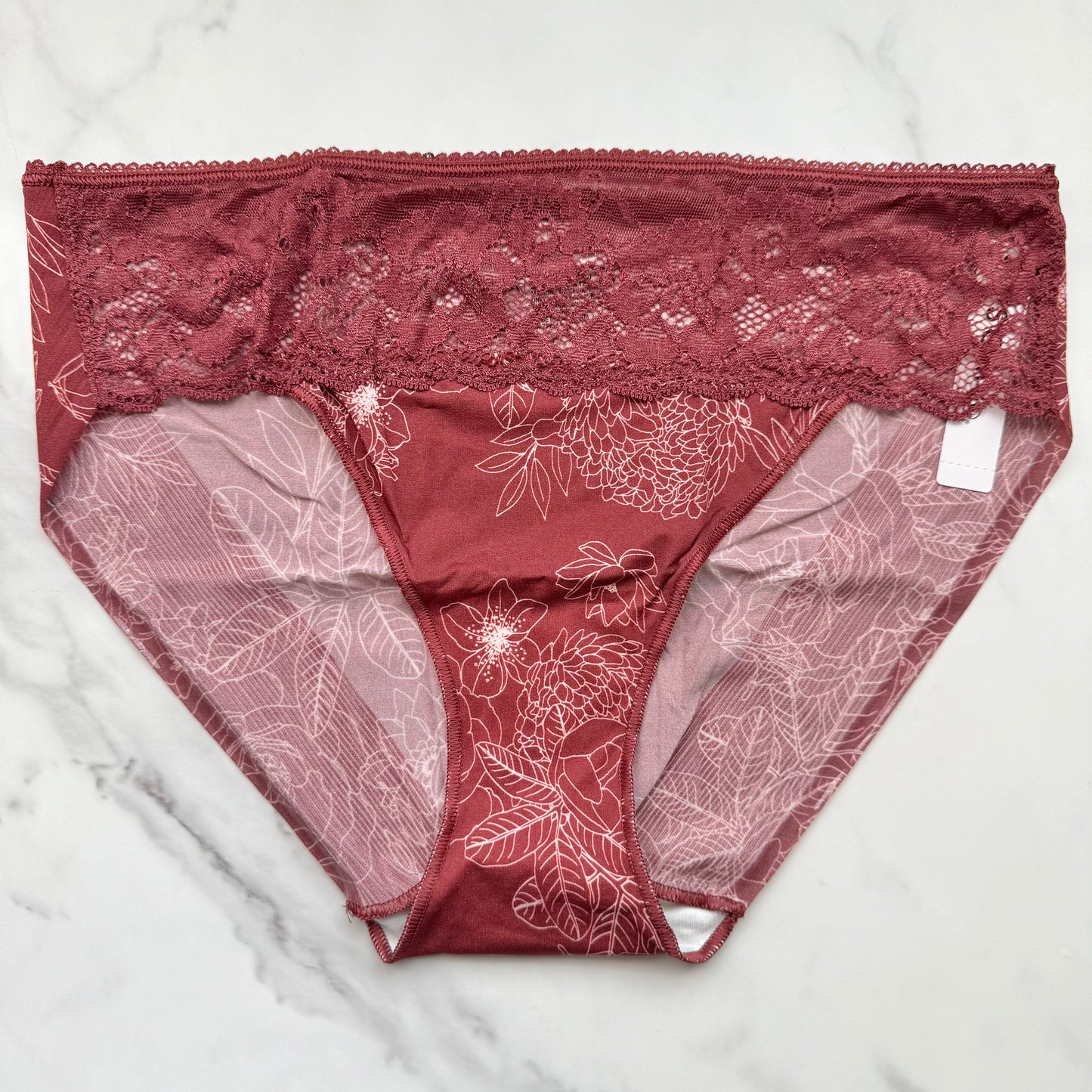 Vanishing Edge Microfiber With Lace Hipster Panty