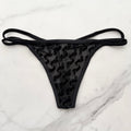 Flocked Logo Mesh Strappy Thong Panty PINK Victoria's Secret