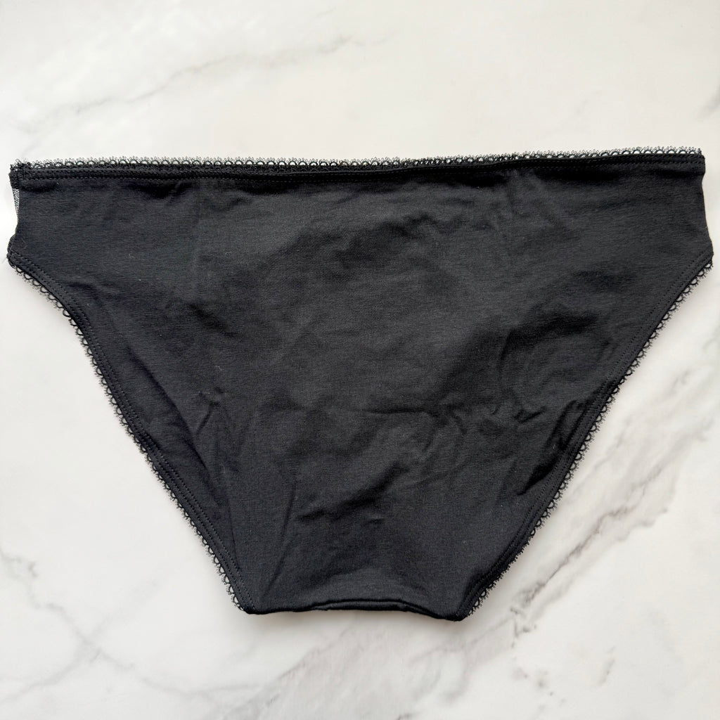 Stretch Cotton Dot Mesh Bikini Panty