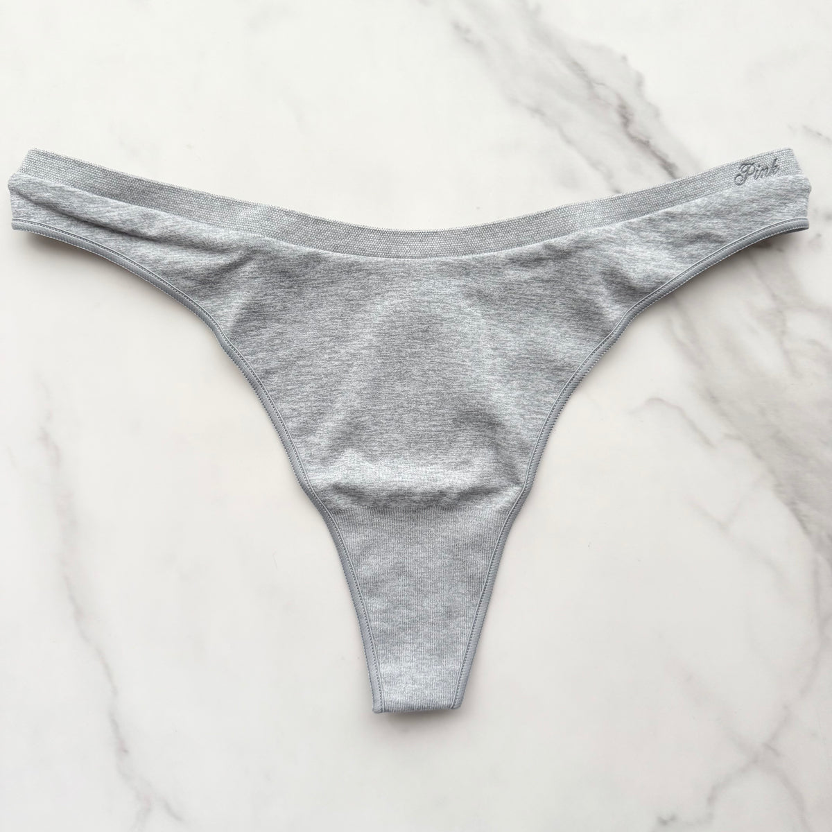 Seamless High-Leg Marl Thong Panty