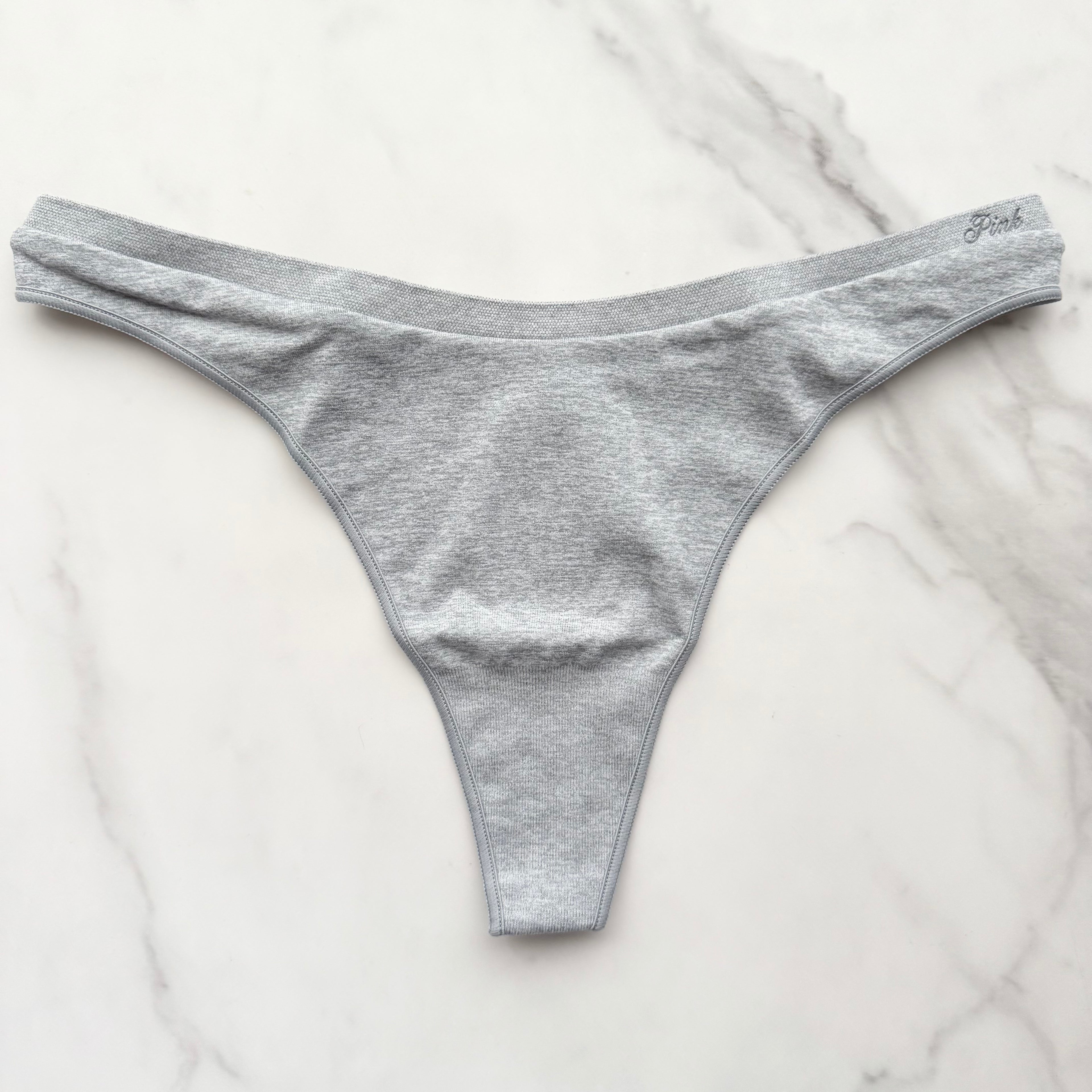Seamless High-Leg Marl Thong Panty