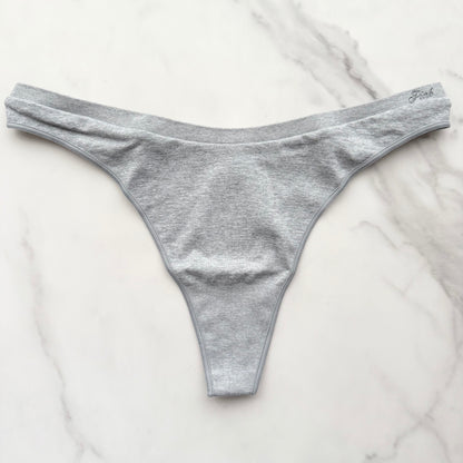 Seamless High-Leg Marl Thong Panty