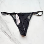 Stretch Cotton Dot Mesh V-String Panty
