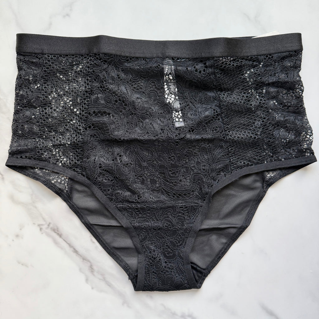 Mixed Media High-Waist Brief Panty