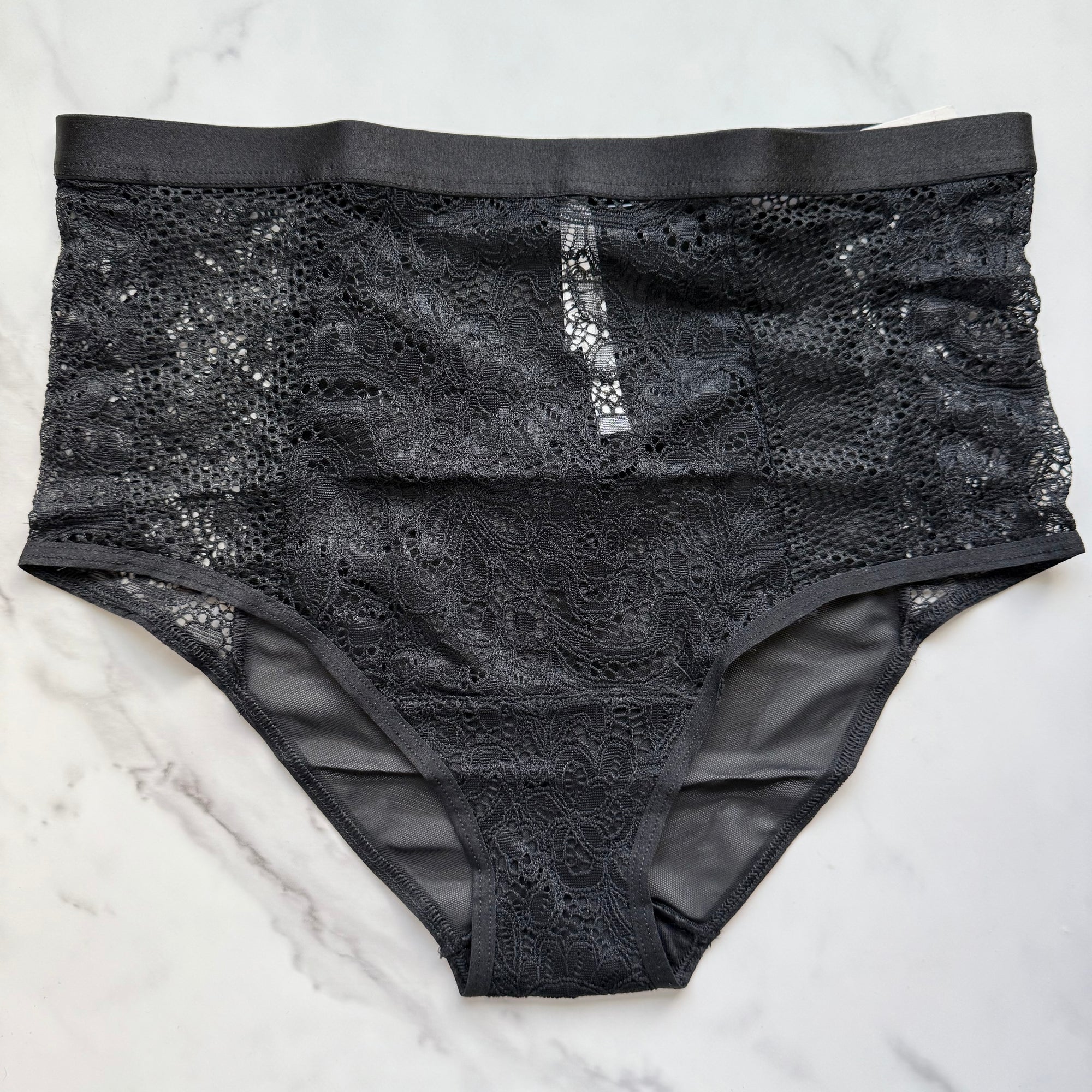 Mixed Media High-Waist Brief Panty