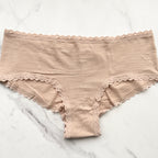 Lace-Trim Cotton Lace-Waist Cheeky Panty