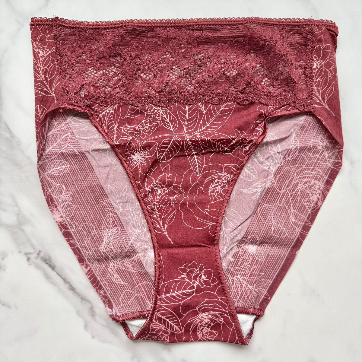 Vanishing Edge Microfiber With Lace High-Leg Brief Panty